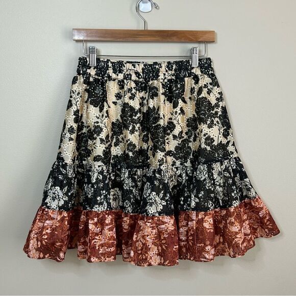 Anthropologie Sachin x Babi Loretta Multicolor Floral Lace Skirt Size Small - Picture 4 of 9